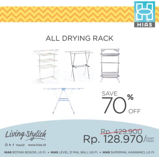  All Drying Rack 70% Discount on HIAS October 2017