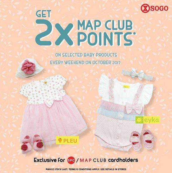  Get 2X Map Club Points at Sogo October 2017