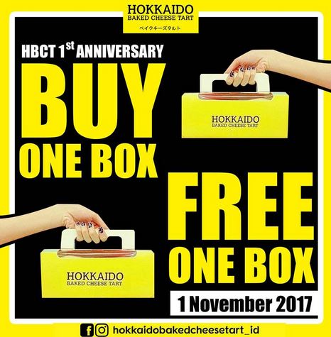  Buy 1 Free 1 at Hokkaido Baked Cheese Tart October 2017