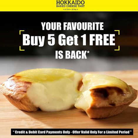  Buy 5 Get 1 Free Hokkaido Baked Cheese Tart Oktober 2017