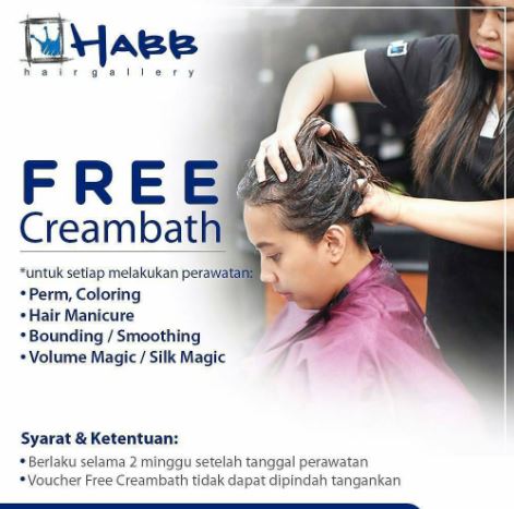  Promosi Gratis Creambath di Habb Hair Gallery Oktober 2017