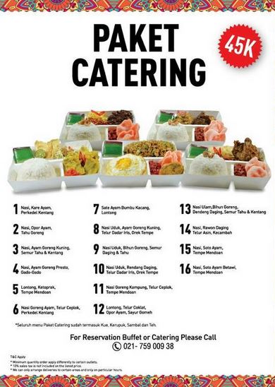  Catering Package Promotion from Kafe Betawi October 2017