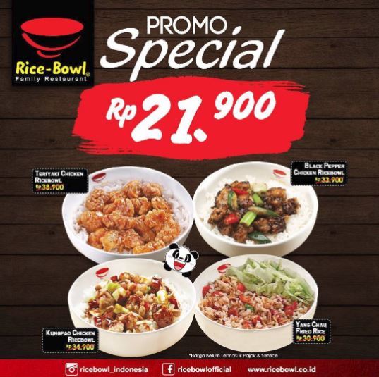  Special Rice Bowl Promo Menu October 2017