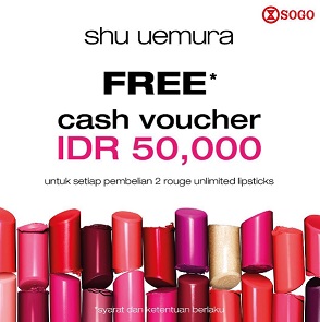  Free Cash Voucher Rp 50,000 at SOGO Department Store October 2017
