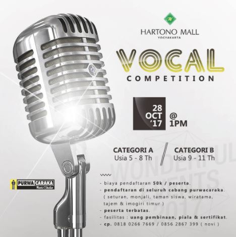  Vocal Competition di Hartono Mall Jogja Oktober 2017