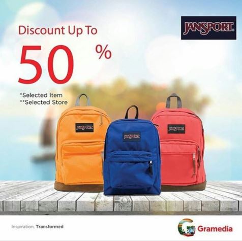 Discount Up To 50% Jansport at Gramedia