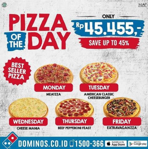  Diskon 45% di Dominos Pizza November 2017