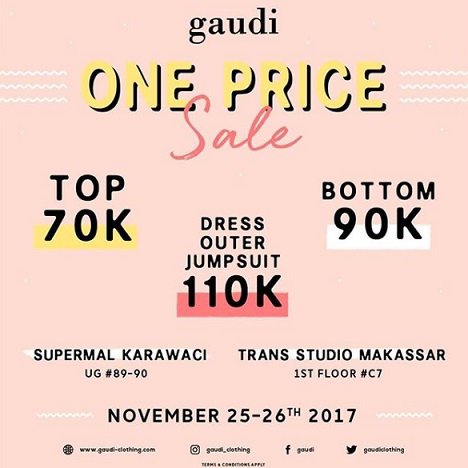  Promo One Price Sale dari Gaudi November 2017