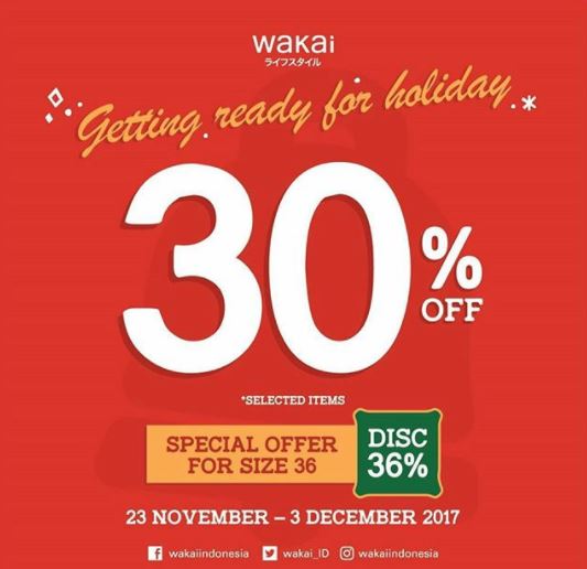  Diskon 30% dari Wakai November 2017