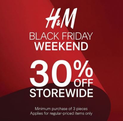  Discount 30% from H&M December 2017