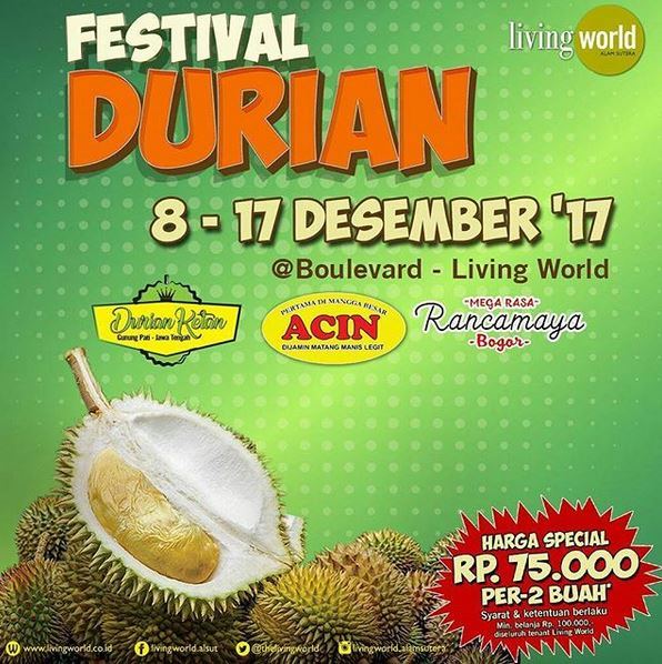  Festival Durian at Living World Alam Sutera December 2017