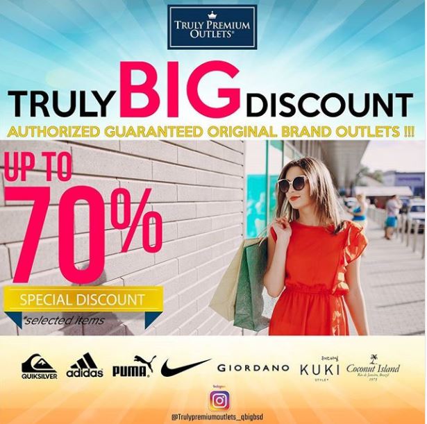  Discount Up to 70% dari Truly Premium Outlets January 2018