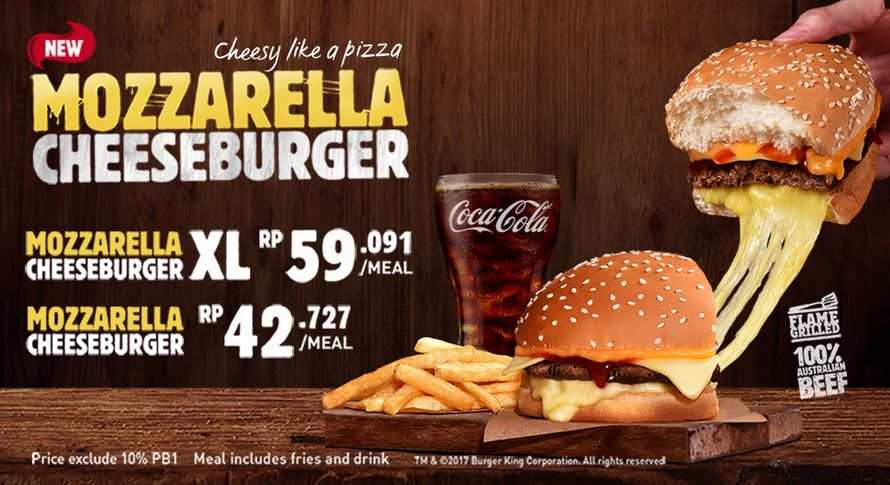  Promosi Mozzarella Cheeseburger at Burger King January 2018