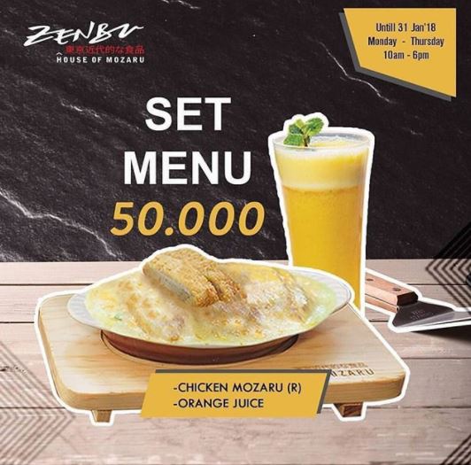  Set Menu Rp 50.000 from Zenbu January 2018