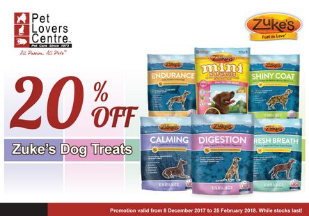  Zuke's Dog Treats Promotion at Pet Lovers Centre January 2018