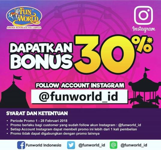  Bonus Saldo 30% dari FunWorld Februari 2018
