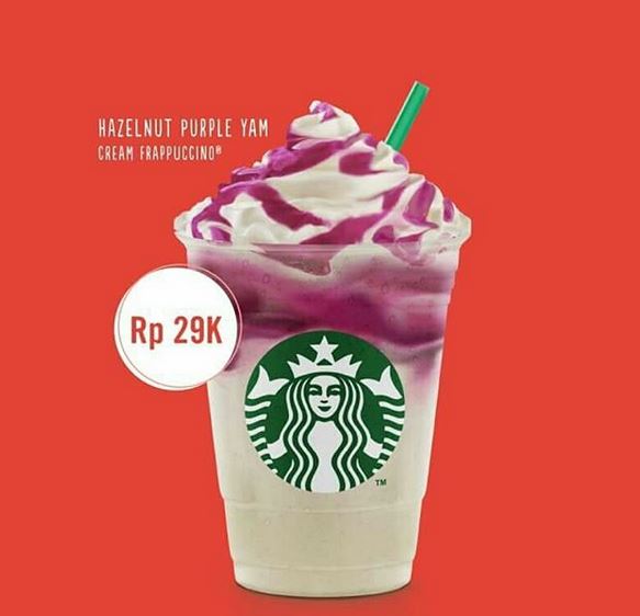  Promotion Hazelnut Purple Yam Frappuccino at Starbucks February 2018