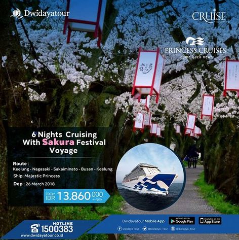 6 Nights Cruising With Sakura Festival Voyage at Dwidaya Tour February 2018