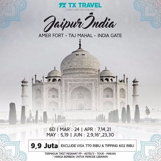  Jaipur India Package Promotio at TX Travel February 2018