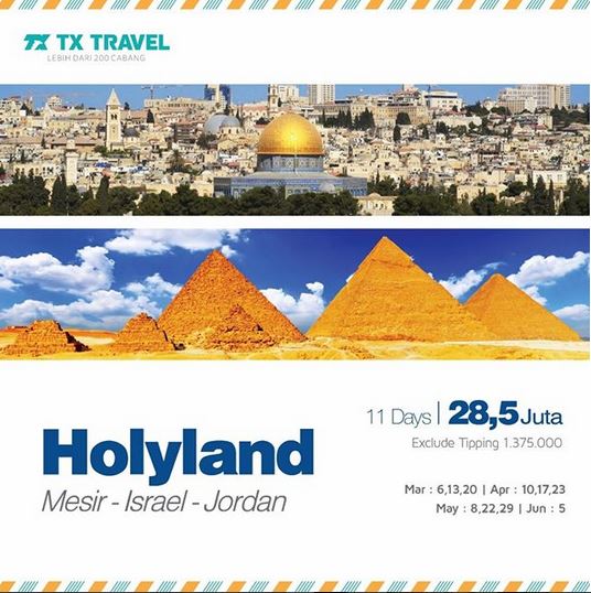  Tour Holyland Package fromTX Travel February 2018