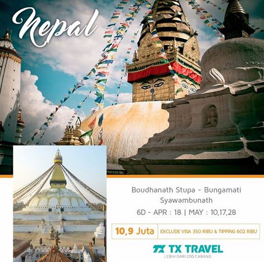  Promo Tur Ke Nepal dari TX Travel Februari 2018