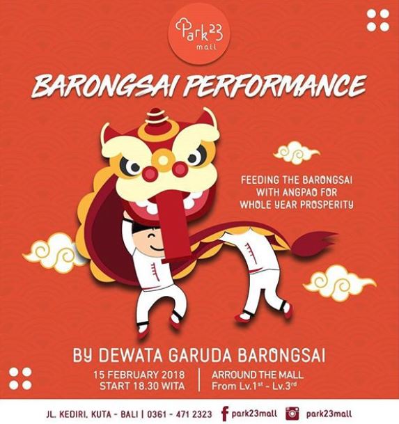  Barongsai Performance di Park23 Februari 2018