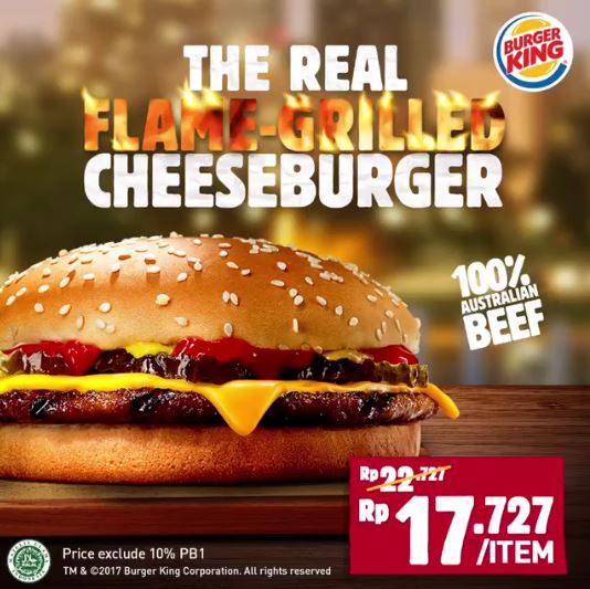  Harga Spesial Rp 17.727 di Burger King Februari 2018