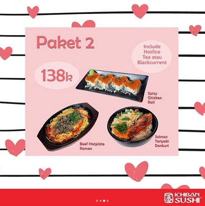 Harga Spesial Paket 2 Rp 138,000 di Ichiban Sushi Februari 2018