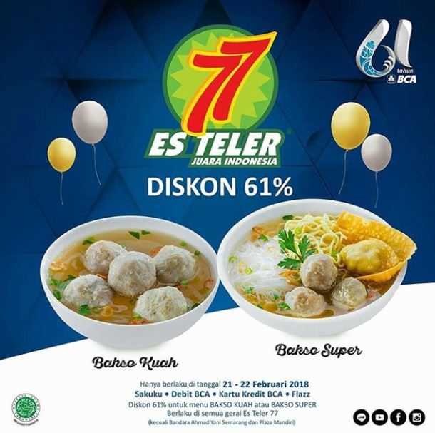  Discount 61% from Es Teler 77 February 2018