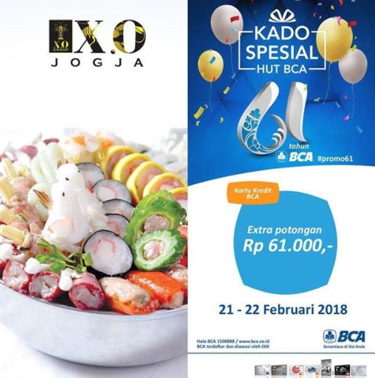  Extra Potongan Harga Rp 61.000 dari X.O. Suki & Cuisine Februari 2018