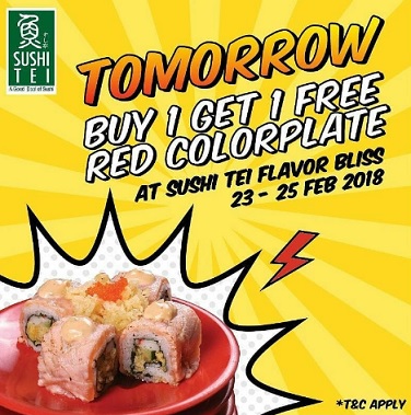  Buy 1 Get 1 Free Promo from Sushi Tei February 2018