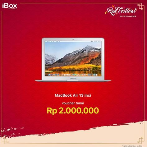  Dapatkan Macbook Air dengan Voucher Tunai Rp 2.000.000 dari iBox Februari 2018