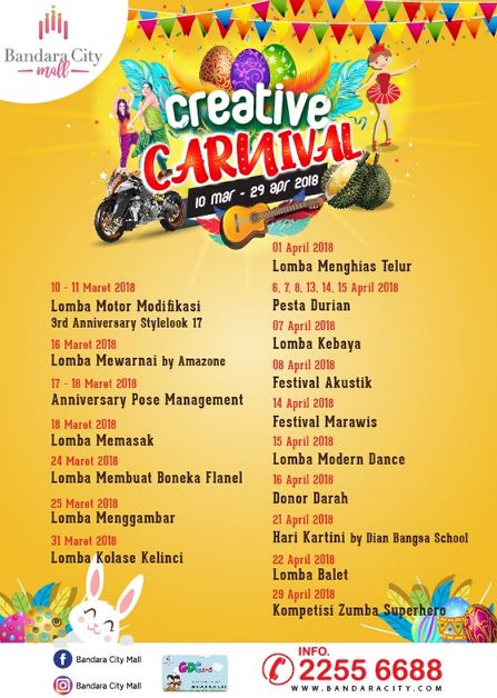  Creative Carnival di Bandara City Mall Maret 2018