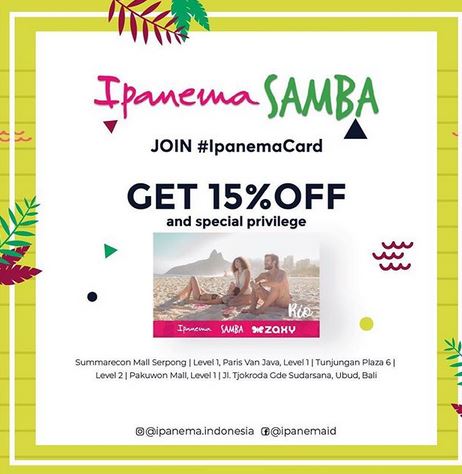  Discount Up to 15% at Samba March 2018