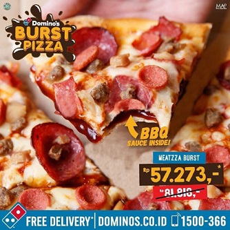  Special Price Rp 57,273 Meatzza Burst Promo at  Domino's Pizza March 2018