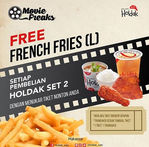  Free Fench Fries at Holdak Crispy Chicken March 2018