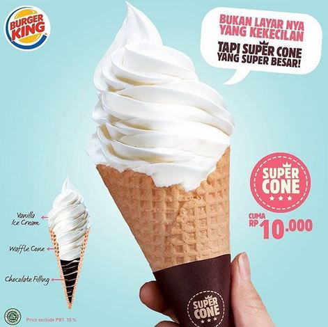  Promosi Super Cone di Burger King Maret 2018