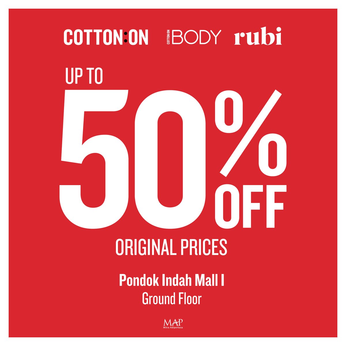  Diskon Hingga 50% dari Cotton On di Pondok Indah Mall Maret 2018