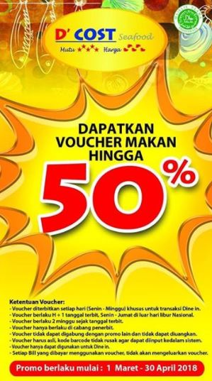  Up to 50% Voucher Promo at D'Cost March 2018