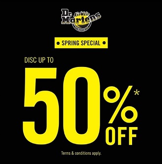  Promo Discount Up to 50% from Dr. Martens March 2018