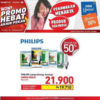 Promo Diskon Hingga 50% Lampu Philips di Transmart Carrefour