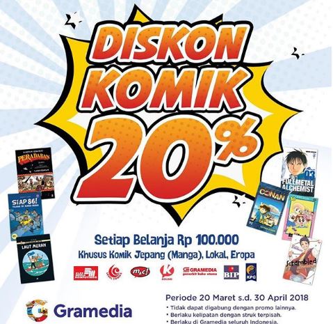  Comic Discount 20% from Gramedia March 2018