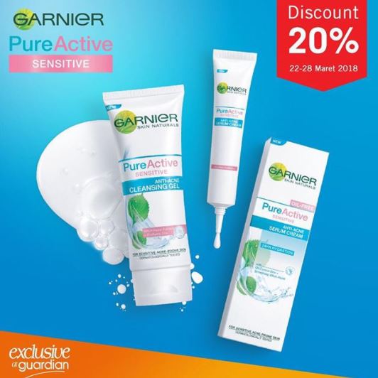  Promo 20% Garnier Pure Active Sensitive Discount from Guardian March 2018