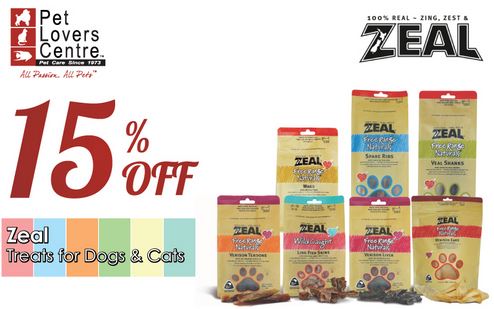  Zeal Treats For Dogs & Cats Promotion at Pet Lovers Centre March 2018