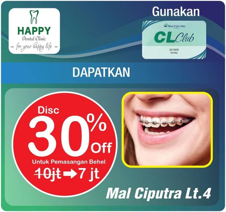  Discount 30% from Happy Dental Clinic March 2018