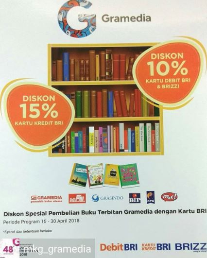  Discounts up to 15% from Gramedia April 2018