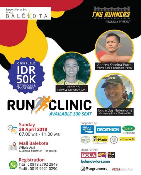  Run Clinic at Mall Bale Kota April 2018