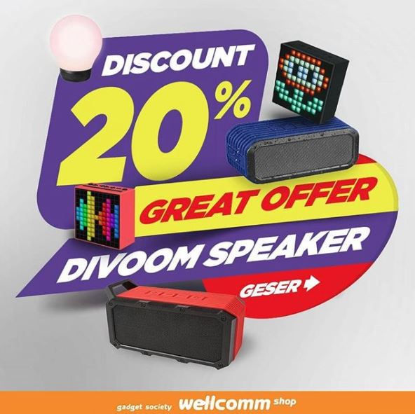  Divoom Speaker Discount 20% in Wellcomm Shop April 2018