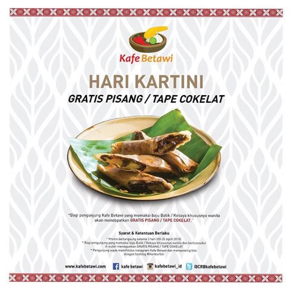  Promo Hari Kartini di Kafe Betawi April 2018