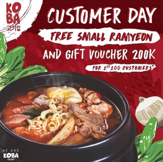  Free Menu & Gift Voucher Rp 200.000 from Koba April 2018